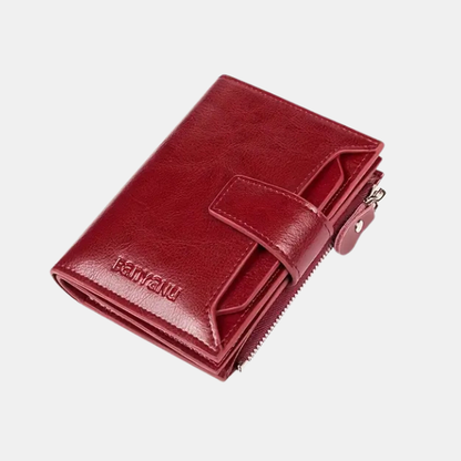 Kvinders Læder RFID-Blokerende Pung – Stilfuld Sikkerhed med Elegant Design Wallets Tech Butik Rødvin