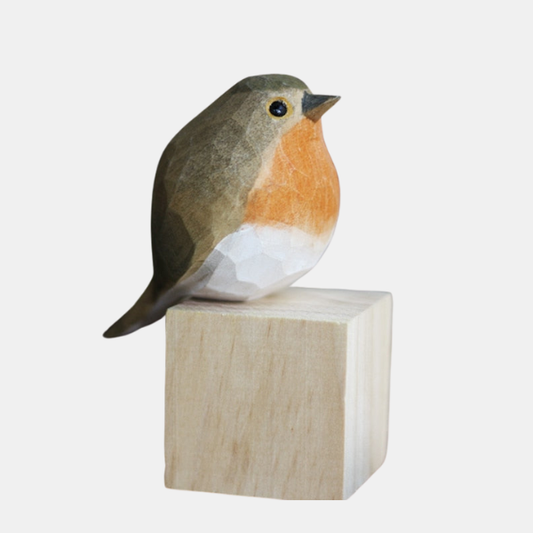 Elegant Skandinavisk Bird-pynt – Håndskåret Træ Robin Wooden Bird Ornament Tech Butik A