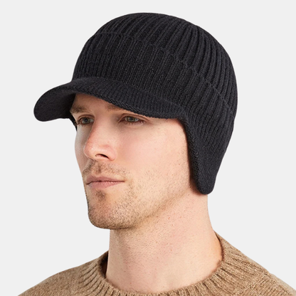 Herre Vinter Beanie med Visir – Varm og Vindtæt Kasket muts beanie Tech Butik