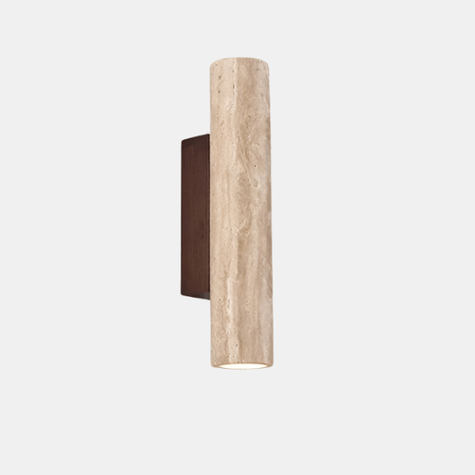 Minimalistisk Travertin Væglampe – Naturlig Struktur med Stemningsfuldt Skær Wall lamps Tech Butik 28cm 1