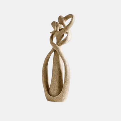 Tidløs Kærlighed Abstrakt Kunst Statue – Moderne Skulptur til Elegante Rum Home Decor Tech Butik Brun 21.5 x 7 x 4.5 cm