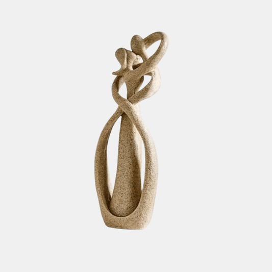 Tidløs Kærlighed Abstrakt Kunst Statue – Moderne Skulptur til Elegante Rum Home Decor Tech Butik Brun 21.5 x 7 x 4.5 cm
