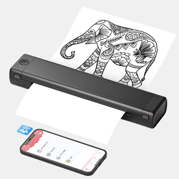 Bærbar Termisk Printer – Nem Udskrivning til Hjem, Kontor & Rejser Electronics & Gadgets Tech Butik Sort