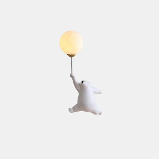 Børne Væglampe – Bedårende Bamse med Ballon Design Indoor Wall Lamp Tech Butik A Hvid 3 farver