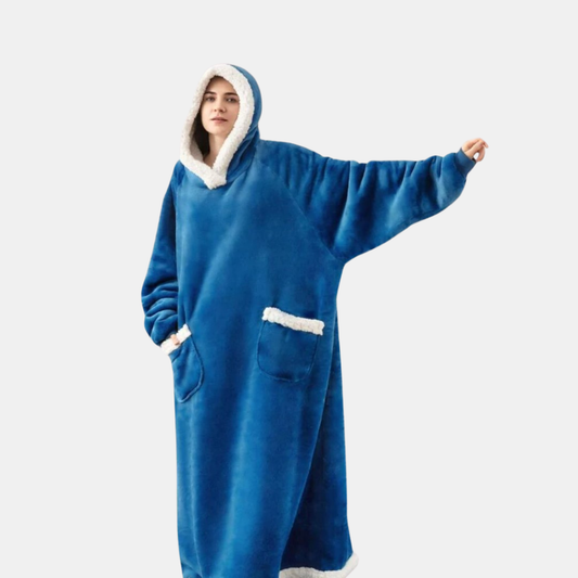 Overdimensionerede Hoodie-Tæpper – Ultimativ Hygge og Komfort til Mænd og Kvinder derhjemme Blankets Tech Butik Blå M