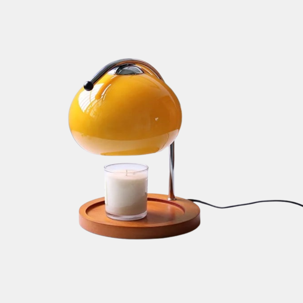 Retro Bauhaus Bordlampe – Vintage Glaslampe & Aromaterapi Lysvarmer Lamp Tech Butik Orange