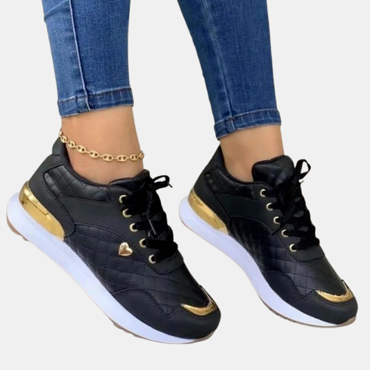 Dame Metallic Sneakers – Komfortable Træningssko med Stil Women Sneakers All-year Tech Butik Sort 36