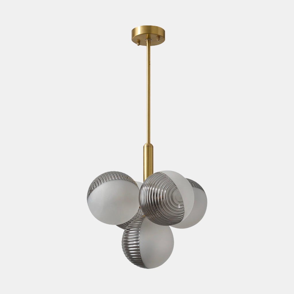 Glass Bubble Pendellampe – Kunstnerisk Elegance til Dit Hjem Chandeliers Tech Butik Røggrå 5 lys: Dia37cm*H92cm / Dia14.57"x H36.22"
