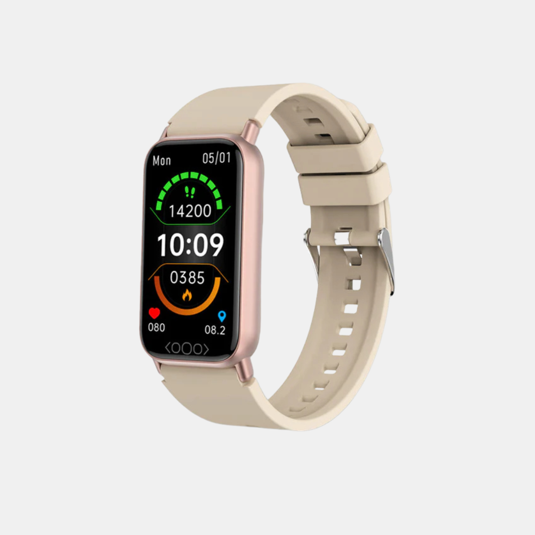 Smartwatch med Multi-Dimensionel Sundhedsovervågning – Avanceret Fitness Tracker Smart Watch Tech Butik Beige