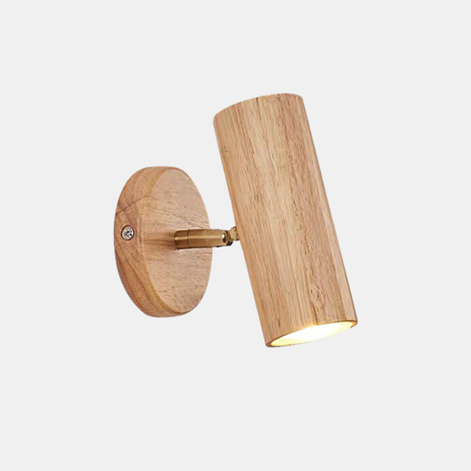 Nordisk Enkel Træ Væglampe – Justerbar LED-Spotlight til Moderne Stemningsbelysning Ceiling Lights Tech Butik Log farve 1 head: Dia5cm*H15cm / L1.97'' × H5.91'' (7W)