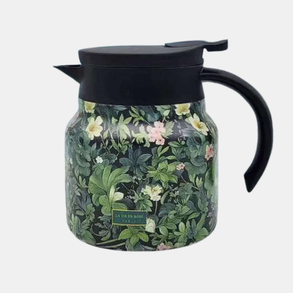 Blomstertekande – Elegant Keramisk Tekande med Smukt Blomstermotiv til Perfekte Bryg Kitchen & Dining Tech Butik Grøn 27.05 fl oz (800 ml)