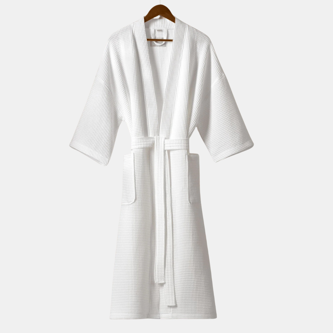 Bomuldsvaflet Badekåber – Luksuriøs Komfort til Din Hverdagshygge Bathrobe Tech Butik Hvid M