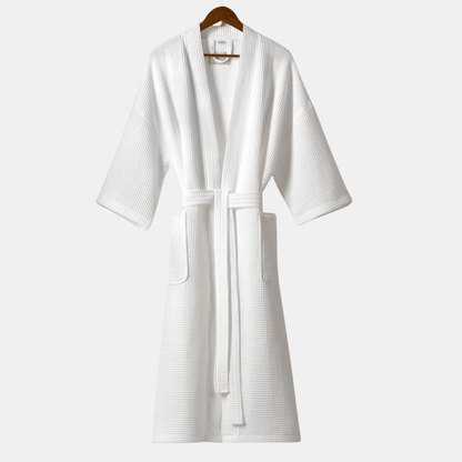 Bomuldsvaflet Badekåber – Luksuriøs Komfort til Din Hverdagshygge Bathrobe Tech Butik Hvid M