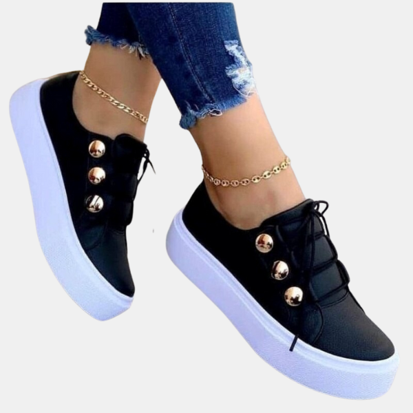 Dame Sommersneakers – Komfortable Snøresko til Varme Dage Women Shoes Tech Butik Sort 35