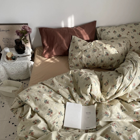 Vintage Blomster Sengetøjssæt – Tidløs Cottagecore Charme til Hyggelige Soveværelser Bedding Set Tech Butik Tvilling 4 pcs