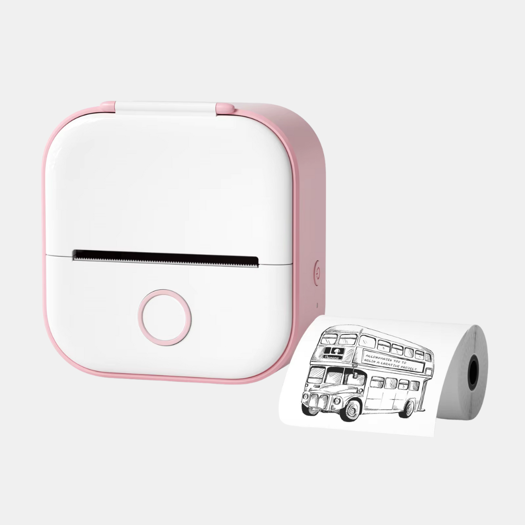 Bærbar Mini Printer – Trådløs Lommeprinter til Fotos og Dokumenter Printer Tech Butik Lyserød