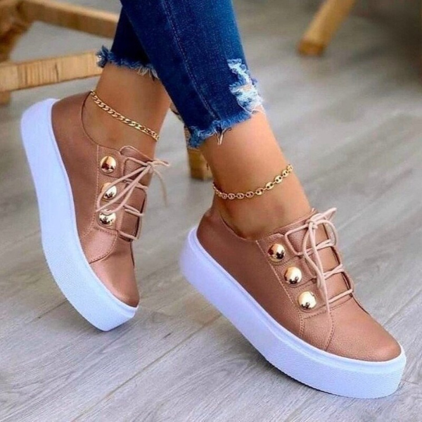 Dame Sommersneakers – Komfortable Snøresko til Varme Dage Women Shoes Tech Butik Rose guld 35
