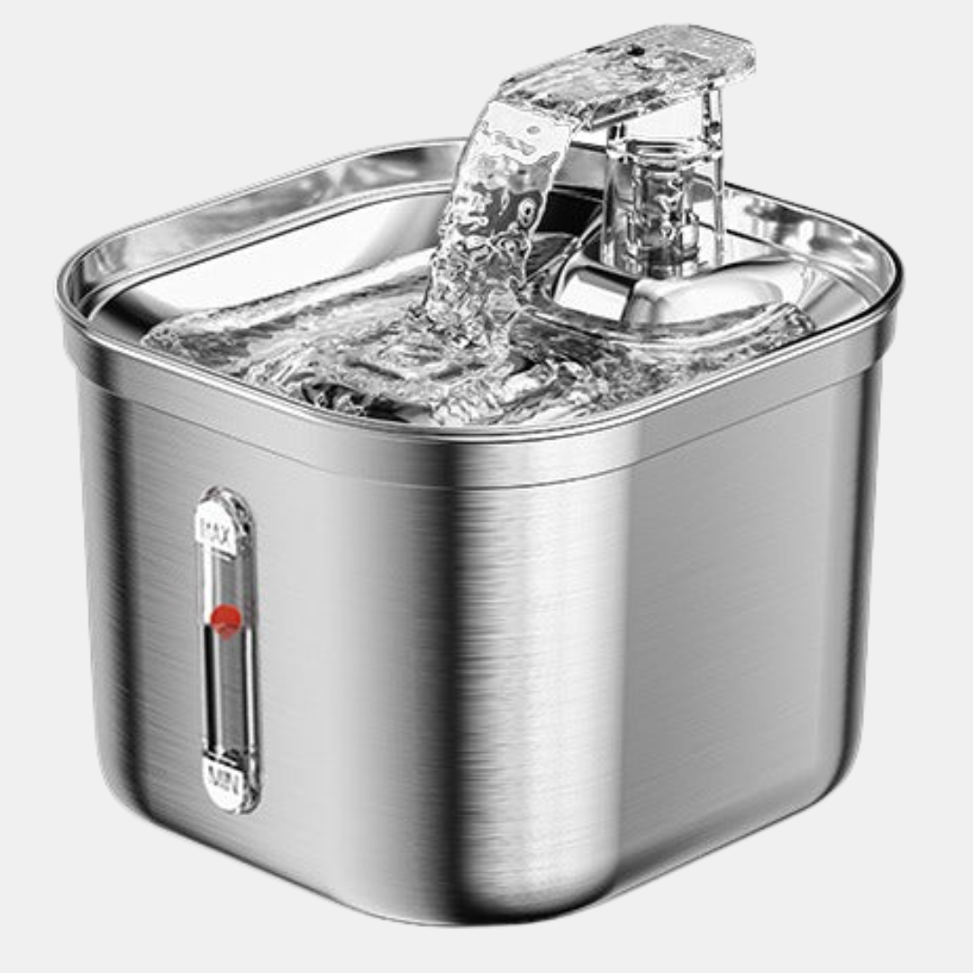 Drikkefontæne i rustfrit stål til katte - Hygiejnisk, støjsvag vanddispenser til kæledyr Tech Butik