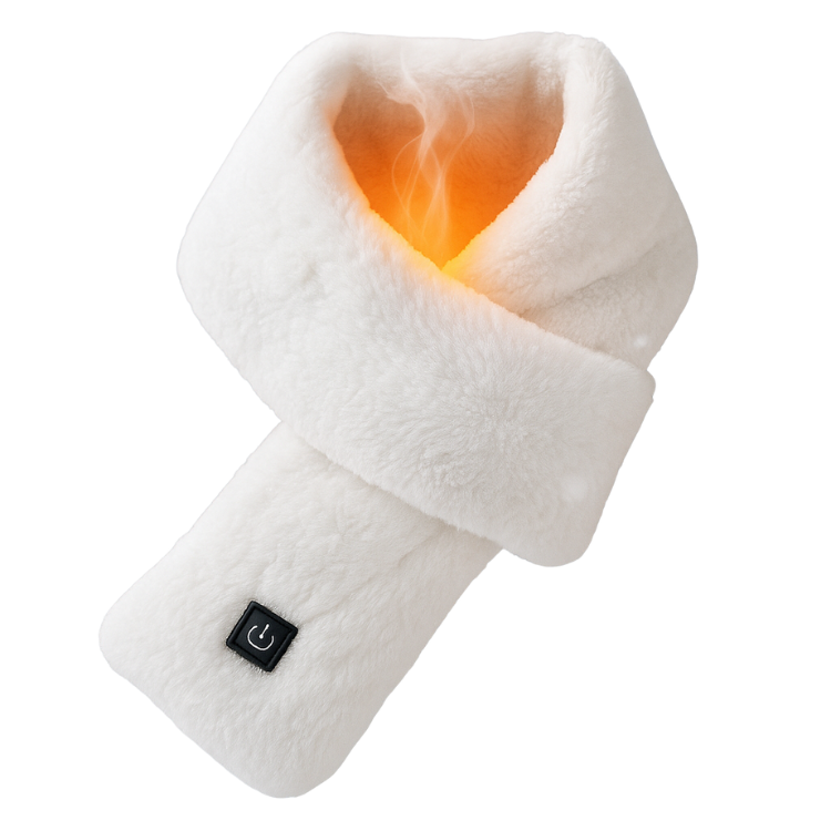 Termisk Tørklæde med Justerbar Varme – USB Genopladeligt Vintertilbehør for Varme og Stil Sjaaler Tech Butik Hvid