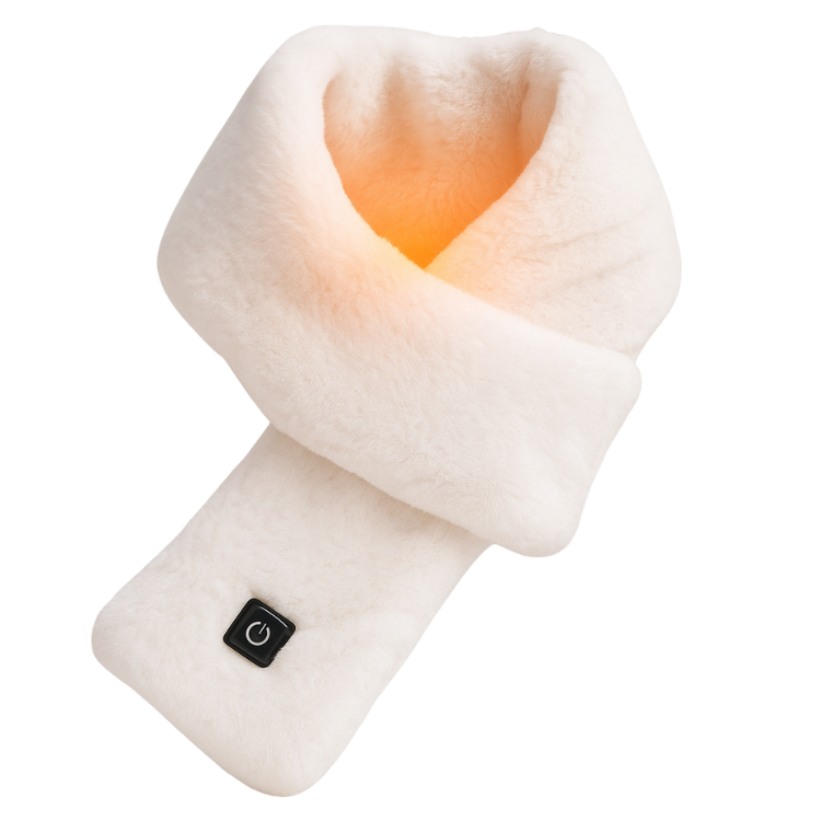 Termisk Tørklæde med Justerbar Varme – USB Genopladeligt Vintertilbehør for Varme og Stil Sjaaler Tech Butik Mælkehvid