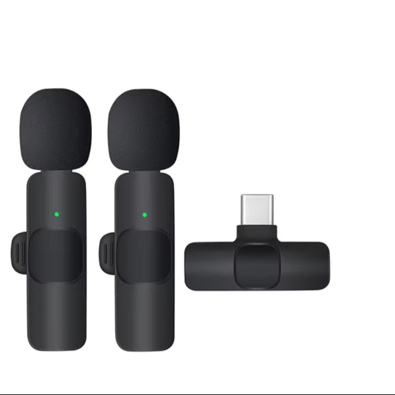 Trådløs Klipsmikrofon med Støjreduktion og Nem Opsætning Mobilt tilbehør Tech Butik Type - C (Android) 2 Mikrofoner