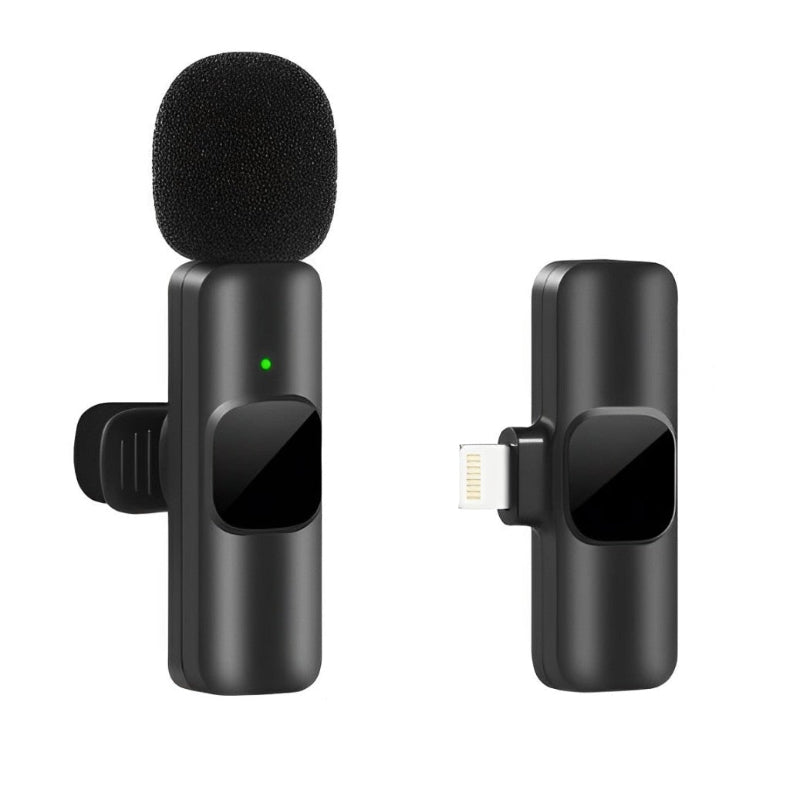 Trådløs Klipsmikrofon med Støjreduktion og Nem Opsætning Mobilt tilbehør Tech Butik Lightning (iPhone) 1 Mikrofon