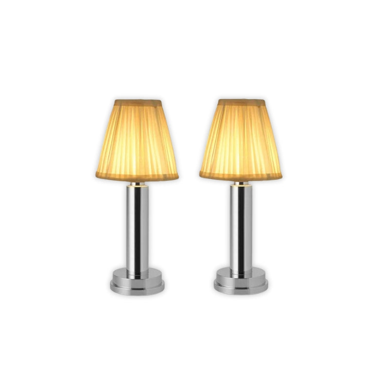 Trådløs Bordlampe med Dæmpbar Touch Kontrol og Stofskærm Elegant Ledningsfri Belysning til Ethvert Rum Belysning Tech Butik