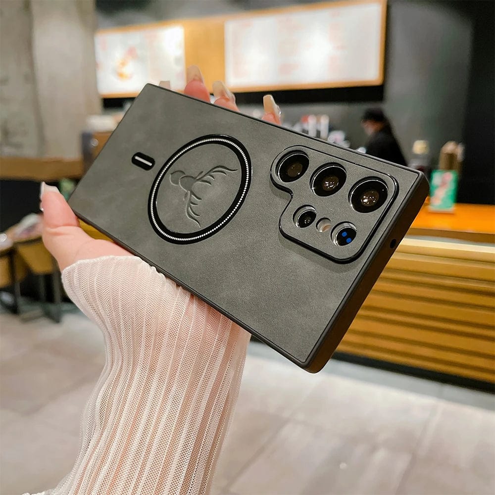 Premium Læder Samsung Cover – Understøtter Magnetisk Trådløs Opladning Mobiltelefoncovers Tech Butik