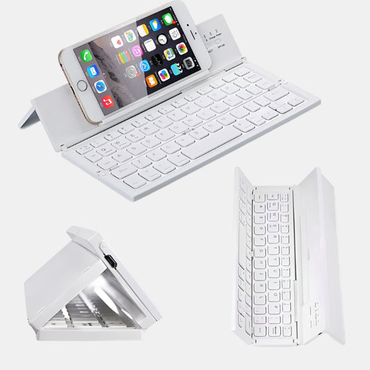 Ultra-kompakt foldbar Bluetooth-tastatur til telefoner og tablets Gadgets Tech Butik Hvid