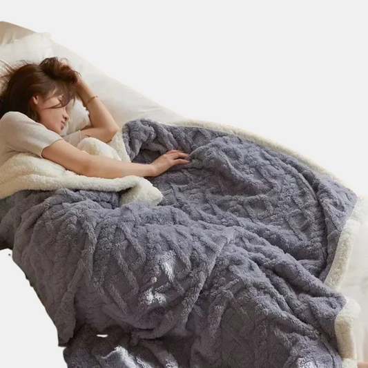 Ultrablødt Lammeuldsplaid – Hyggelig Vintervarme Tæpper & Plaider Tech Butik Blå 70x100cm