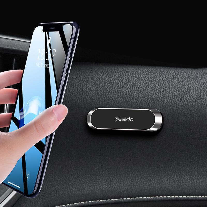 Ultrakompakt 360° Magnetisk Mobilholder til Bil og Hjem Mobilt tilbehør Tech Butik Sølv