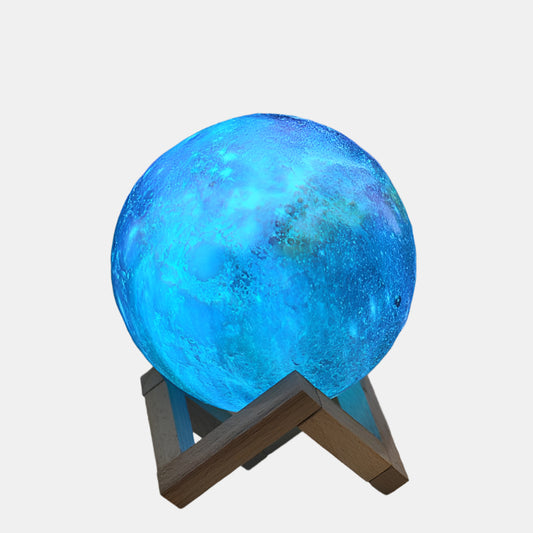 3D Månelampe med Justerbart Lys og Galaksefarver Lamp Tech Butik 8cm