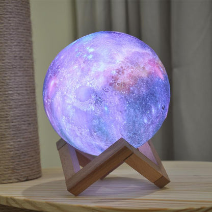 3D Månelampe med Justerbart Lys og Galaksefarver Lamp Tech Butik