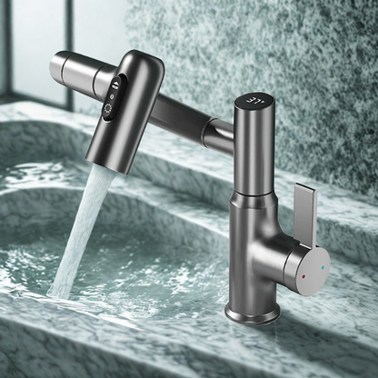360° Drejelig Køkkenhane – Fleksibelt Design med Temperaturdisplay Faucet Tech Butik