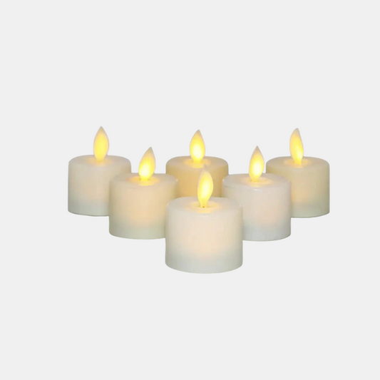 Flammeløs LED Fyrfadslys til Sikker Dekorativ Belysning Stemningsbelysning Tech Butik 6 stk.