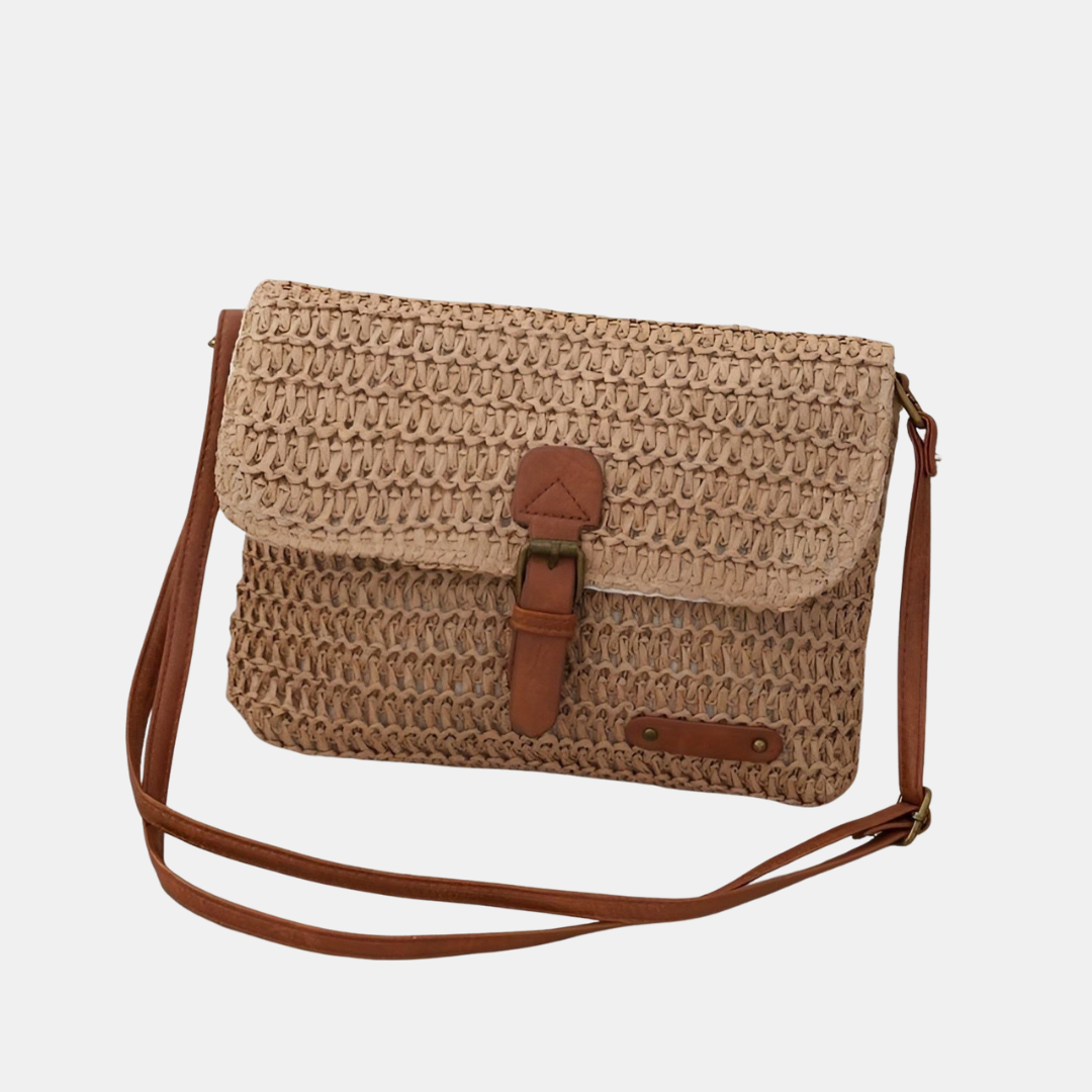 Vintage Flettet Raffia Skuldertaske – Sommerklar Elegance Bags Tech Butik Kaki