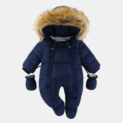 Vinter Baby-heldragt med Hætte – Varm, Blød og Komfortabel til Kolde Dage Frosty Baby Romper – Luxe Winter Jumpsuit met Capuchon voor de Koudere Maanden Tech Butik Marineblå 3-6M