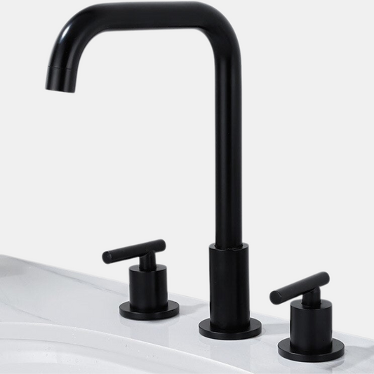 Elegant 3-Loch Badeværelsesarmatur til Moderne Indretning og Stil Badeværelsesarmaturer Tech Butik Sort