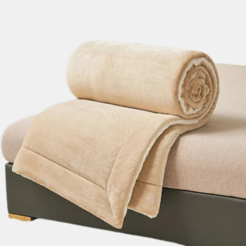 Luksuriøst Fleece Tæppe - Blødt Og Varmt Design Til Stue Og Soveværelse Fleece-tæppe Tech Butik Beige 100 x 120 cm