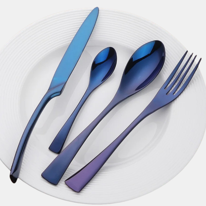 Premium Bestiksæt – Stilfulde og Holdbare Spiseessentials Kitchen & Dining Tech Butik Poleret sølv Enkelt sæt (4 dele)