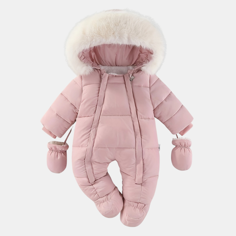 Vinter Baby-heldragt med Hætte – Varm, Blød og Komfortabel til Kolde Dage Frosty Baby Romper – Luxe Winter Jumpsuit met Capuchon voor de Koudere Maanden Tech Butik Rosa 3-6M