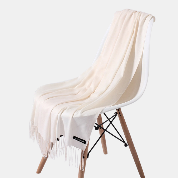 Dame Cashmere Vinterskærf – Tidløs Elegance & Luksuriøs Varme til Kolde Dage Scarfs Tech Butik Hvid 200cm x 70cm