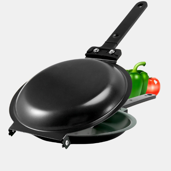 Dobbeltsidet Non-stick pande – Nem vending, Jævn varme og Perfekte pandekager Pans Tech Butik Sort