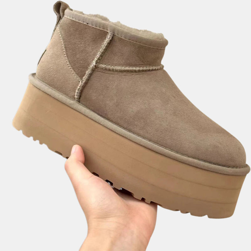 Beige Ankelstøvler Dame med Pelsfoder – Komfortable Vinterstøvler til Kvinder Kvinders Støvler Tech Butik Beige 36