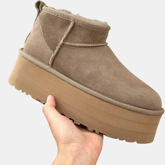Beige Ankelstøvler Dame med Pelsfoder – Komfortable Vinterstøvler til Kvinder Kvinders Støvler Tech Butik Beige 36