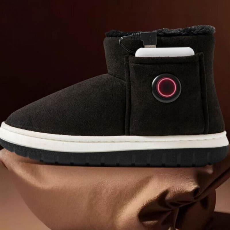 Opvarmede Sko til Vinter – Komfortable og Stilfulde til Indendørs og Udendørs Fodtøj Tech Butik Sort 36-37