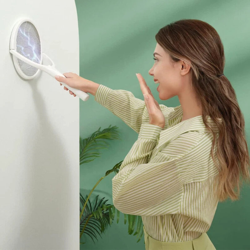 Flexible Fly Racket Genopladelig Elektrisk Fluesmækker med 90° Drejelig Hoved Insektfælder og -afskrækningsmidler Tech Butik