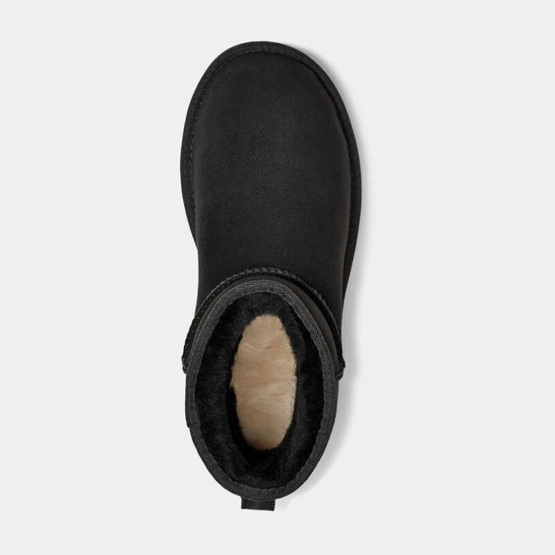 Sorte Ankelstøvler Dame med Varm Pelsfoder – Ultra Mini Platform Boots Kvinders Støvler Tech Butik