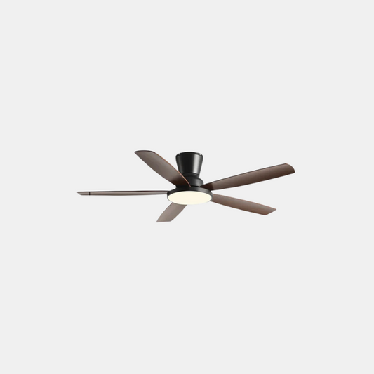 AeroLuxe Loftventilator med 5 Blade, LED-lys & Fjernbetjening – Stille Elegance til Moderne Hjem Loftventilatorer Tech Butik Sort valnød 108cm