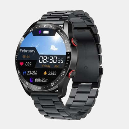 Omfattende Sundhed Smartwatch – Din Personlige Fitnessguide Smartwatch Tech Butik Sort stålrem
